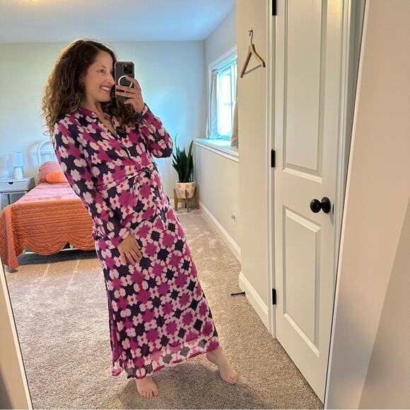 Banjanan Pink Purple Tie Dye Long Sleeve Maxi Dress Small - Picture 4 of 14